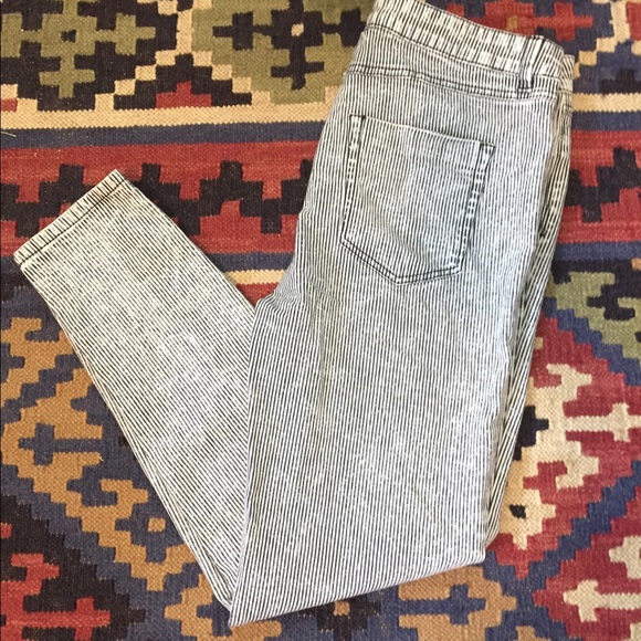 love, Fire Denim - Pinstriped navy and white jeans